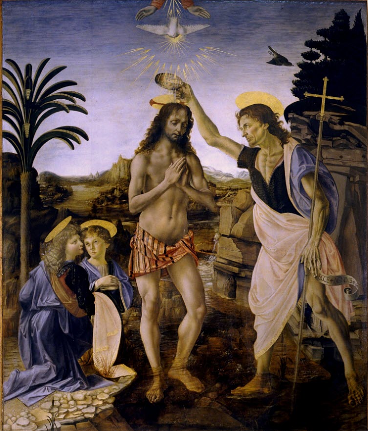 The Baptism of Christ Verrocchio