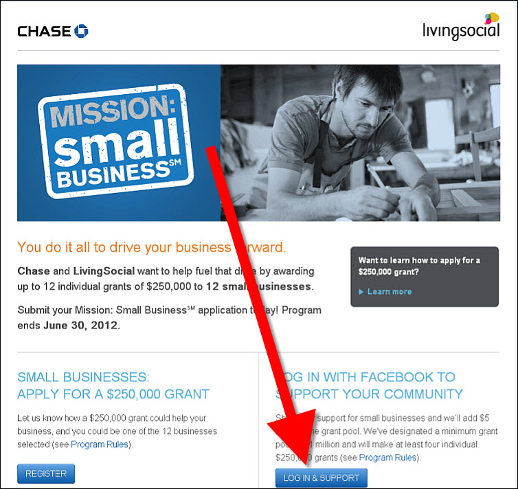 chase livingsocial mission small business