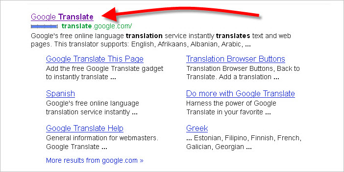 Google Search  Engine Translate Listing 3