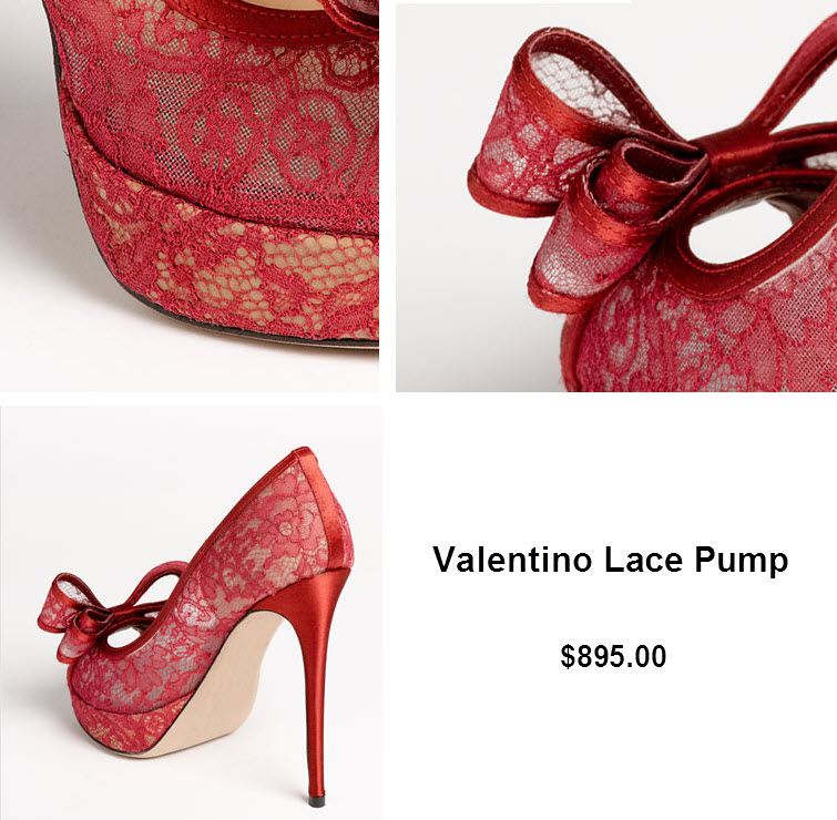 red valentino lace pump heels