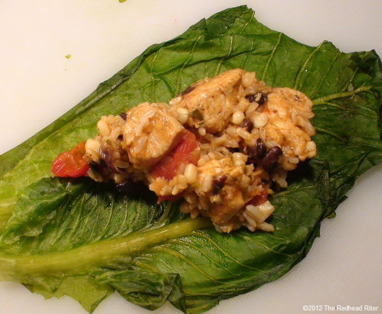 chicken mixture wrapped lettuce leaves 23