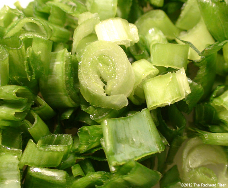 chopped green tops and onions 16