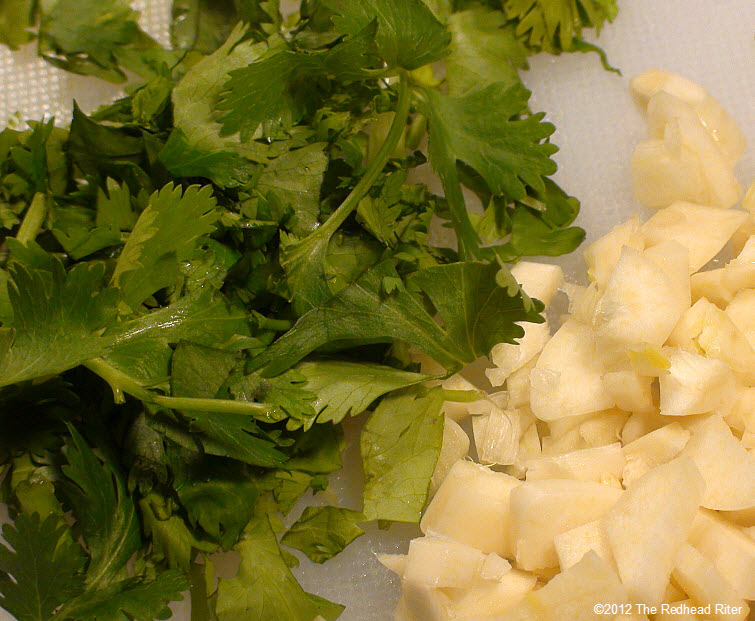cilantro and garlic chopped 1