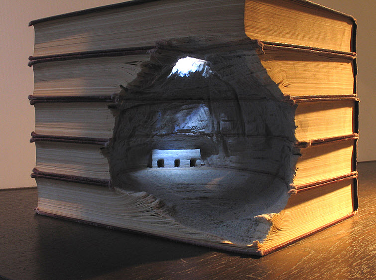 Guy Laramee Transforms Books Into Landscapes 11