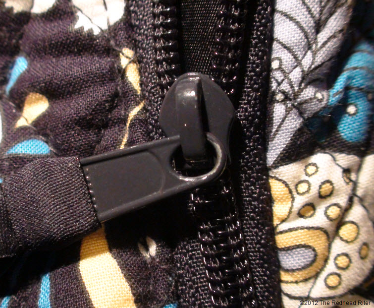 vera bradley black backpack zipper