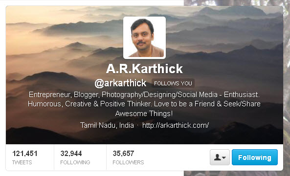 A.R.Karthick @arkarthick Twitter header