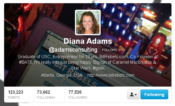 Diana Adams @adamsconsulting Twitter header