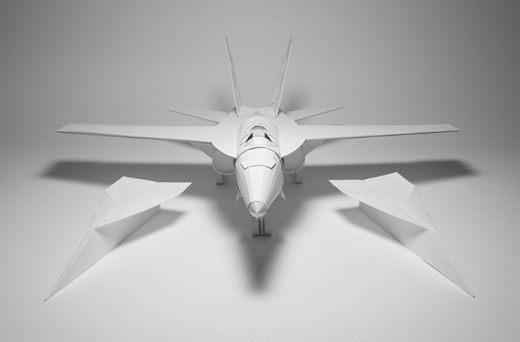KyleBean White paper model fighter jet paper art