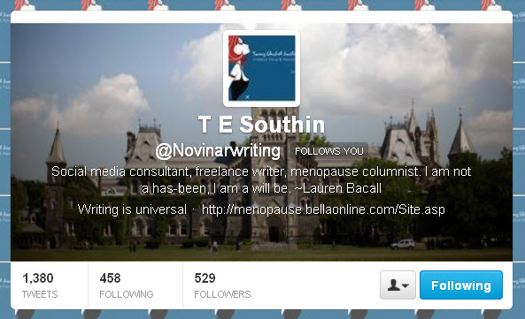 T E Southin @Novinawriting Twitter header