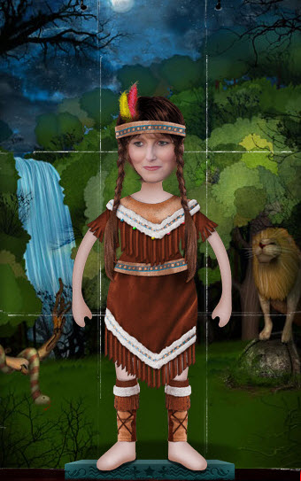 redhead riter Pocahontas Indian costume halloween