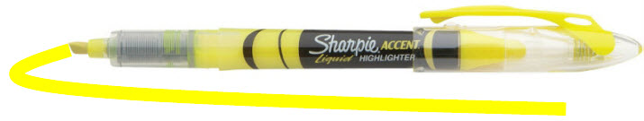 thin yellow sharpie highlighter marker