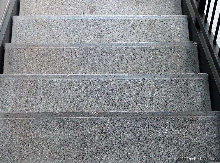 long dirty concrete stairs steps