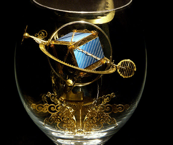 Syzmon Klimek Artist Miniature Mechanical Creations In Wine Glasses 1