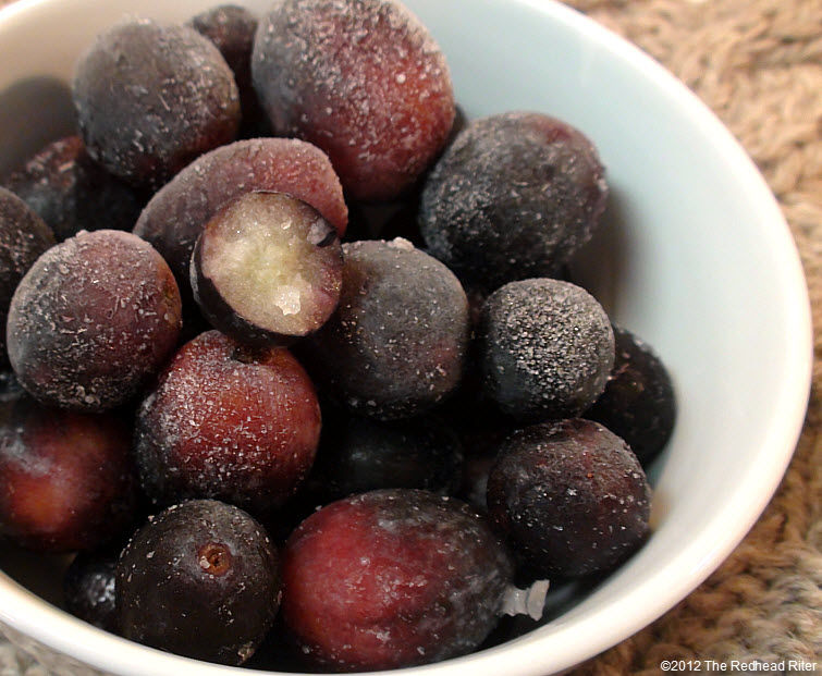 frozen seedless black grapes snack