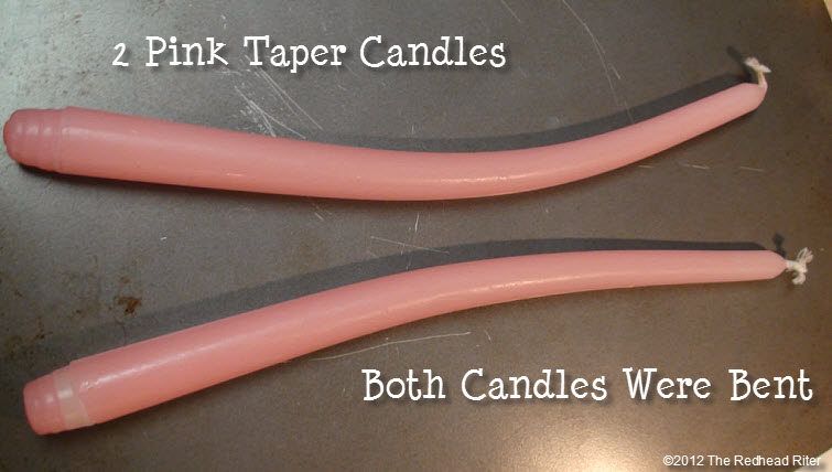 straighten warped candle pink tapers