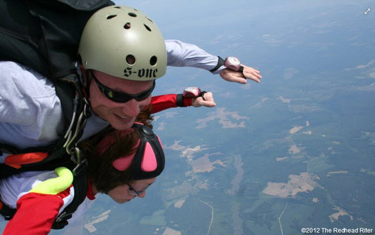 redheaded niece brittany skydiving happy