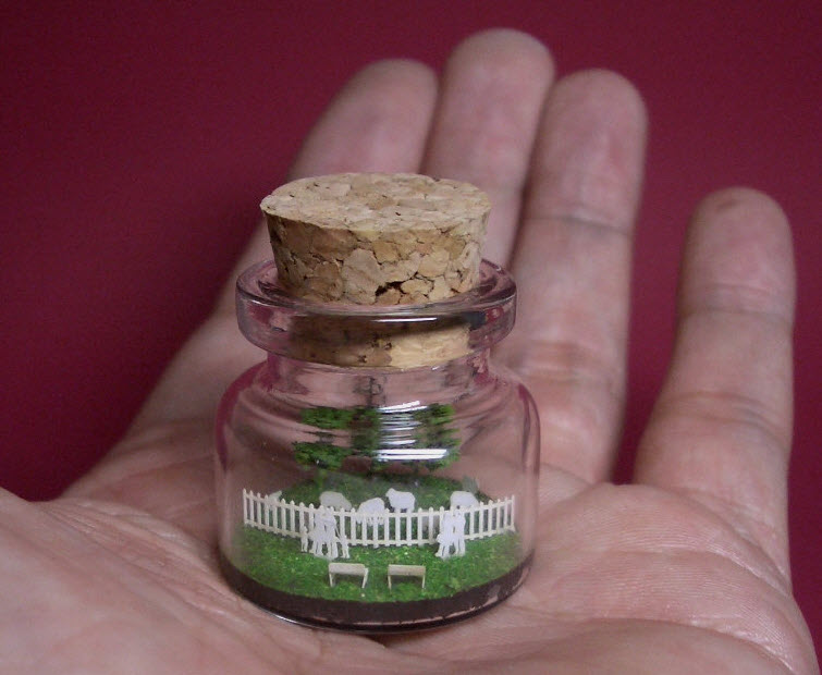 Sheep in a tiny bottle