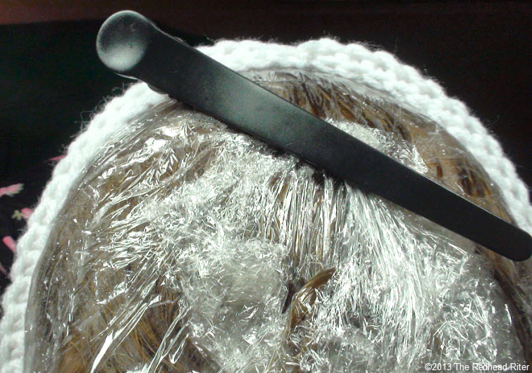 plastic wrap headband clip DIY conditioner