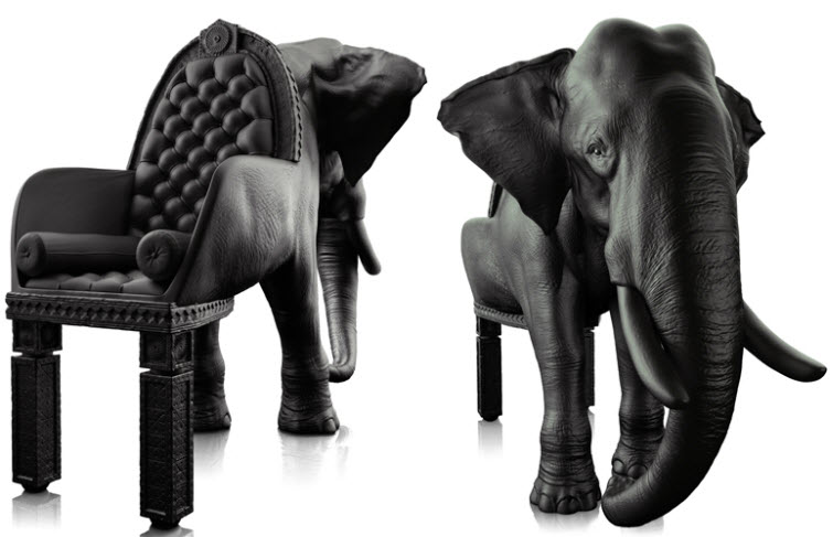 Maximo Riera Animal Furniture elephant black