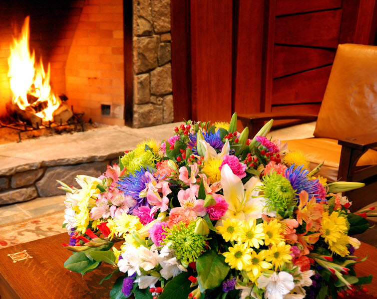fireplace flowers warm inspiration