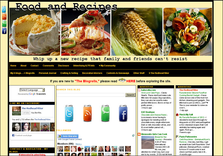 food and recipes blog blogroll