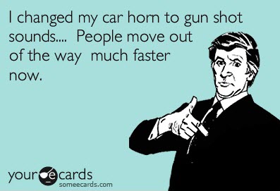 humor car horn gun shots