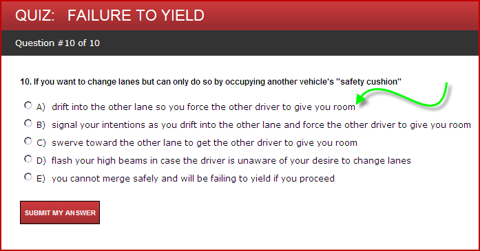driving test failure to yield 3