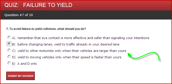 driving test failure to yield 4