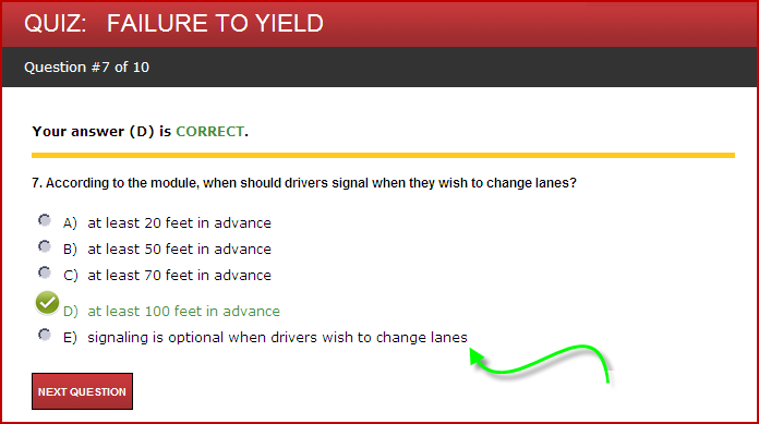 driving test failure to yield 5