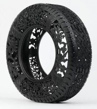engraved rubber tires Wim Delvoye 2
