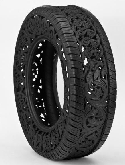engraved rubber tires Wim Delvoye 3