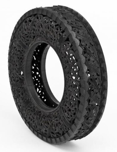 engraved rubber tires Wim Delvoye 6