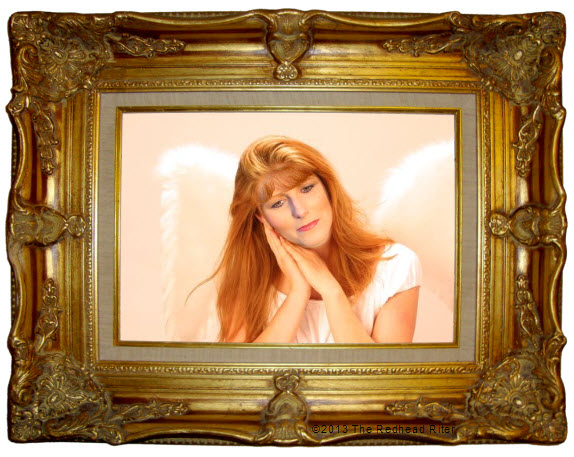 redhead riter angel with wings