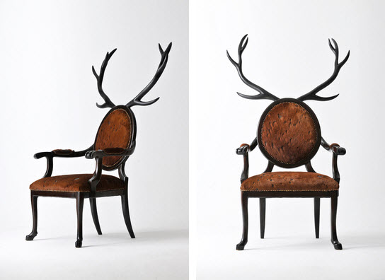 Artist Merve Kahraman antlers chair 1