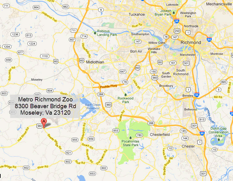Map Virginia Metro Richmond Zoo