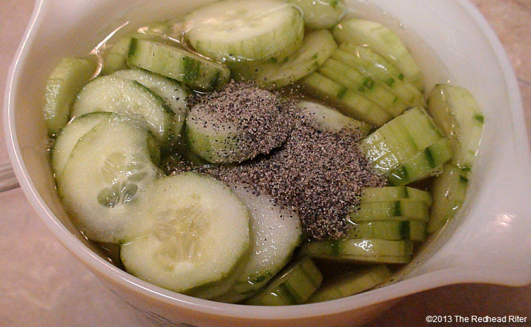 cucumbers peeled add pepper
