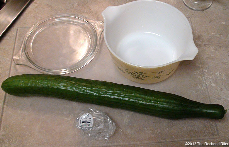 cucumbers unpeeled in vinegar