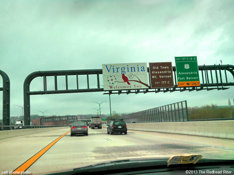 welcome to Virginia I-95 interstate sign