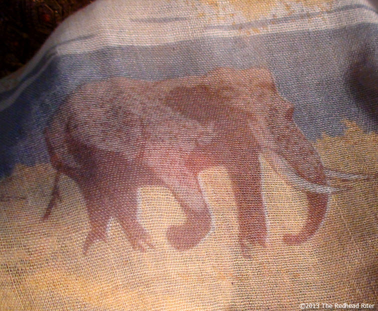 animal scarf brown gray elephant