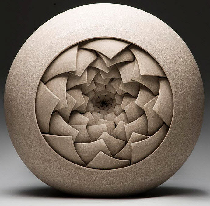 Ceramic Sculptures, Matthew Chambers, Bud lll - Fragmentation series 2009. 32cm H