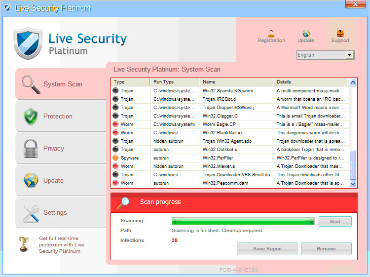 Live Security Platinum malicious files