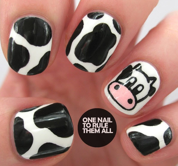 fingernail humor art cow head cow coat
