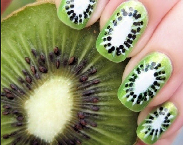 fingernail humor art kiwi fruit slices