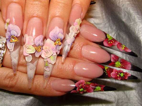 fingernail humor art two pointed floral weapon