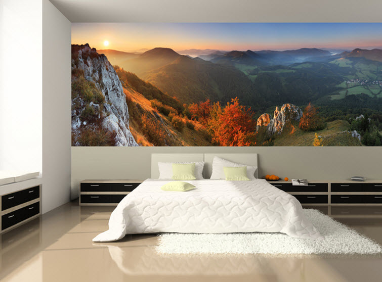 mountain bedroom Eazy Wallz wall photo
