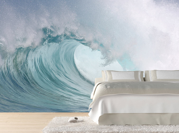 ocean wave bedroom Eazy Wallz wall photo