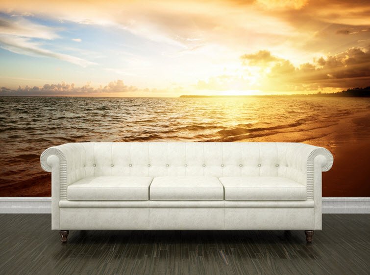 sunset living room Eazy Wallz wall photo