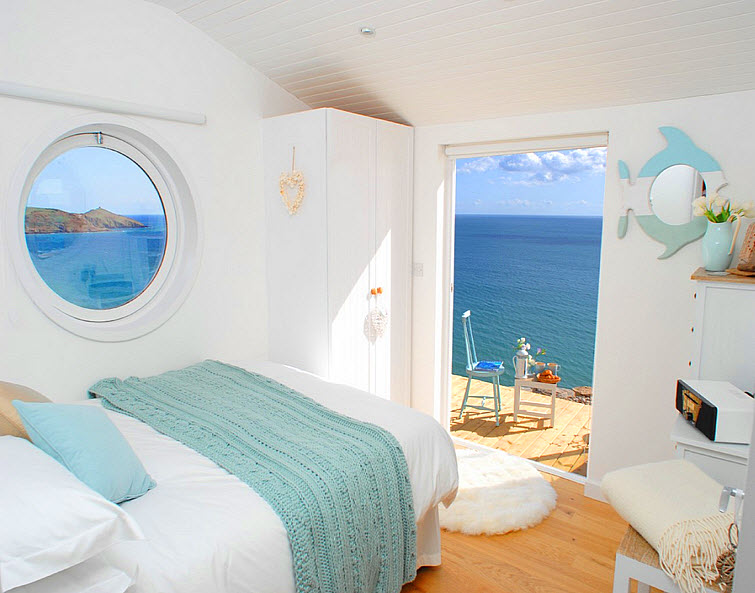 bedroom beach house ocean The Edge Whitsand Bay, Cornwall