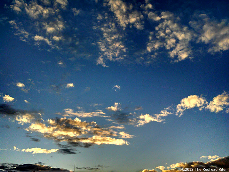 sunset blue sky white clouds 4