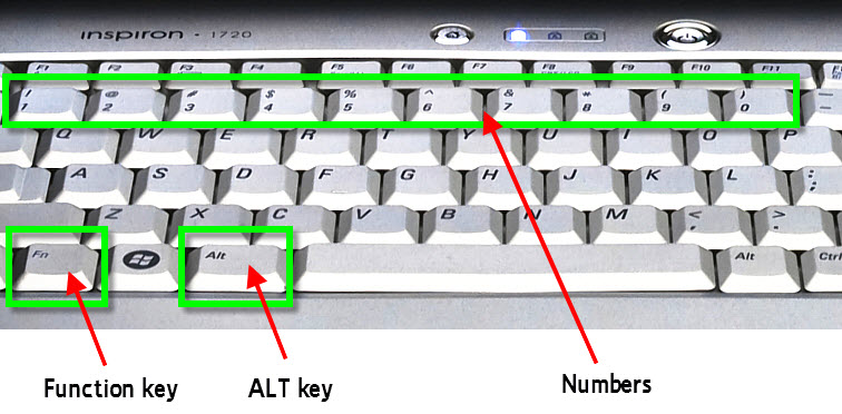 computer laptop keyboard function alt numbers